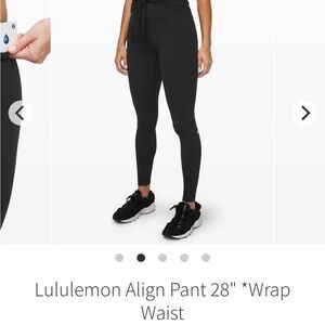 Lululemon waist wrap legging 28”